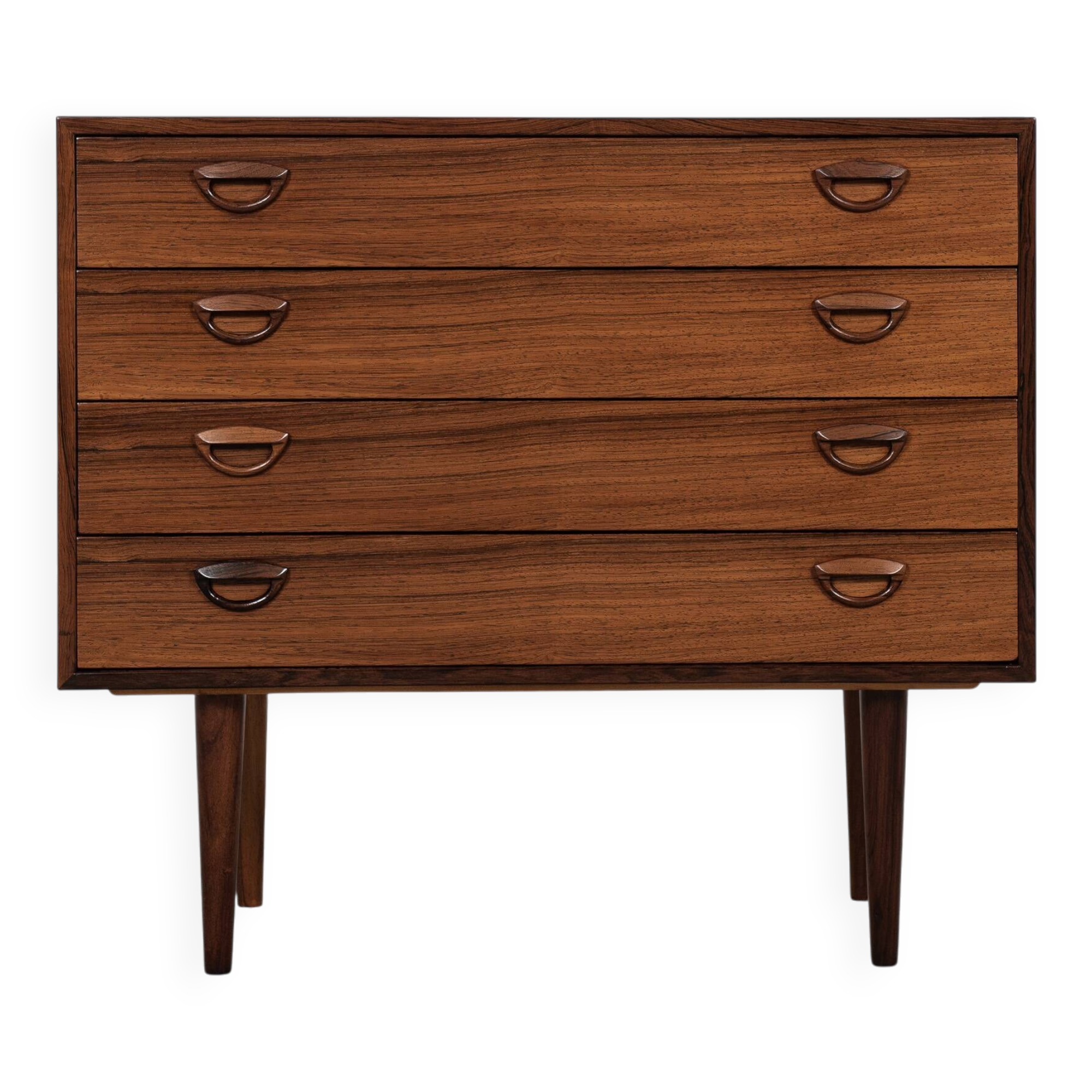 Danish chest of drawers from the 1950s with 4 drawers in rosewood by Kai Kristiansen for FM.