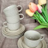 Set of 4 speckled stoneware coffee cups