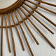 Miroir vintage 1960 soleil rotin - 78 cm