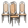 Set of 4 original vintage Thonet longJohn design diningchairs with bentwood