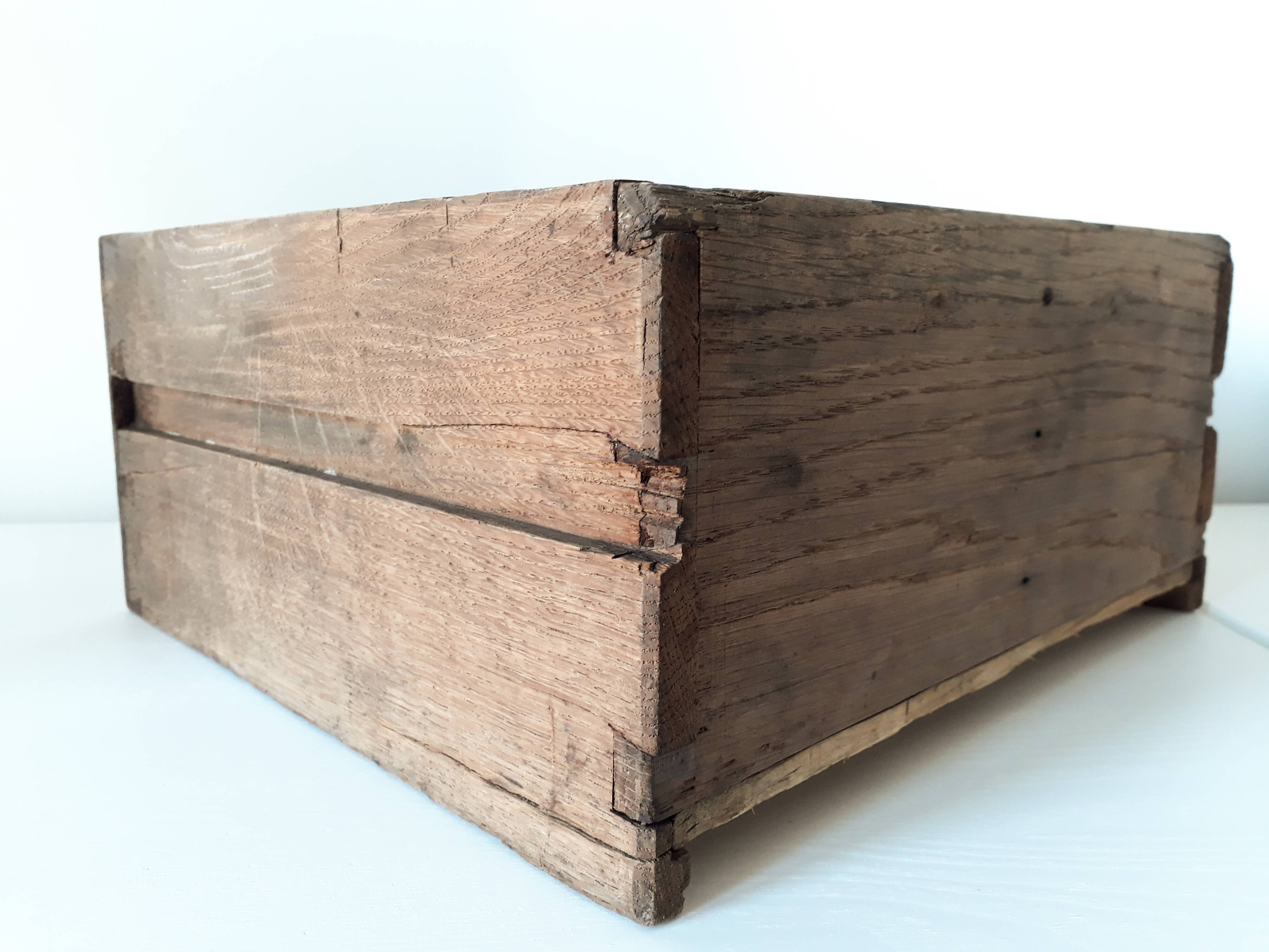 Old wooden workshop drawer