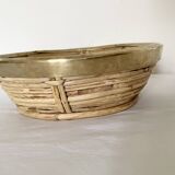 Rattan and gilded brass basket