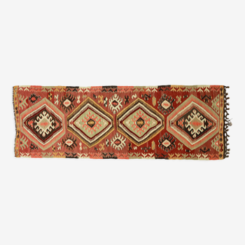 Anatolian handmade kilim rug 260 cm x 97 cm
