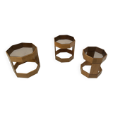 Set of mid century octogonal wooden Italian nesting tables, 1960s