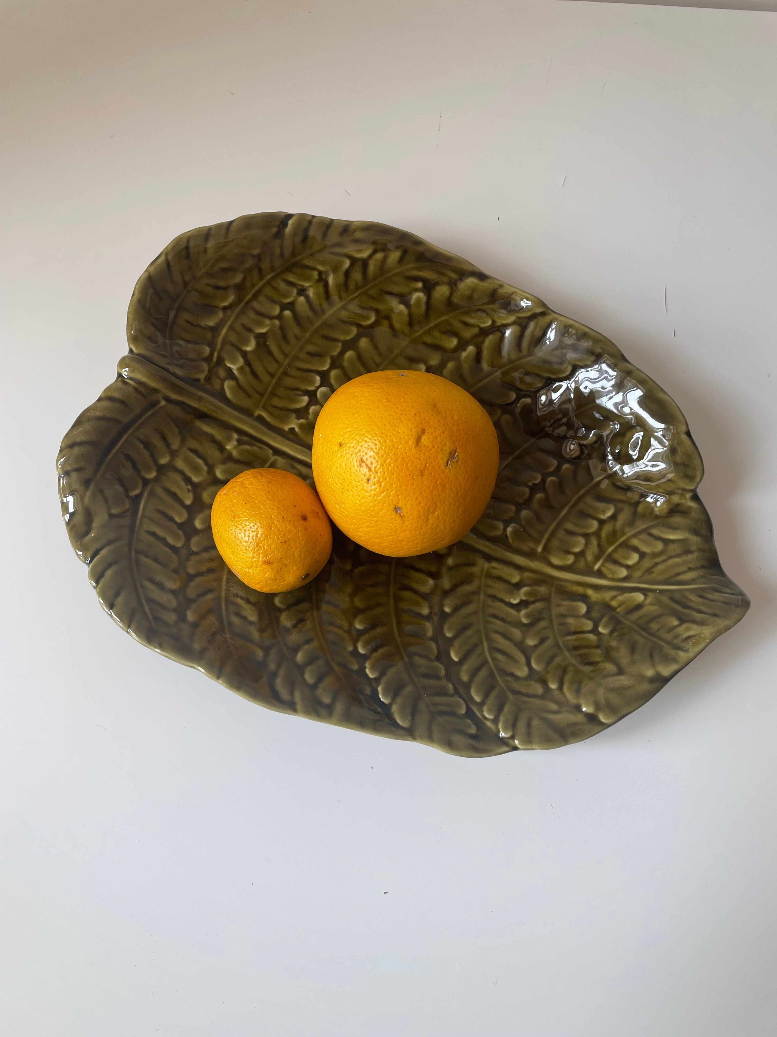 Ceramic fern dish Sarreguemines