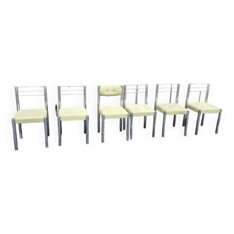 6 Roche Bobois steel chairs