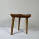 Tabouret vintage en bois tripode, France, 1960