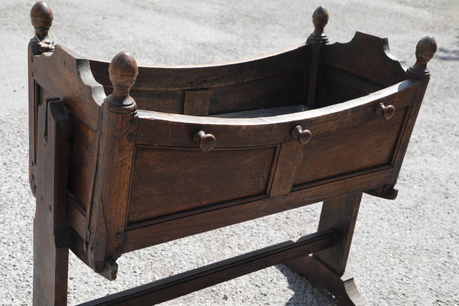Antique cradle planter