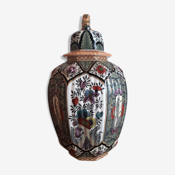 Vase balustre à couvercle faïence de Delft