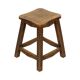 Characterful Solid Wood Vintage Stool Sculpted