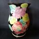 Vallauris glazed ceramic vase with incised flower decoration
