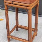 Vintage bamboo plant stand stool