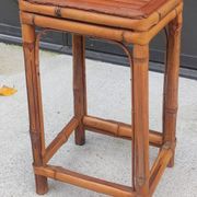 Vintage bamboo plant stand stool