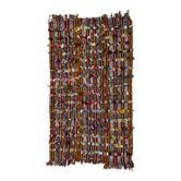 Vintage Turkish Kilim Rug with Colorful Pom Poms, Floor Cover and Wall Hanging