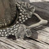 Silver-plated metal vine-shaped salt and pepper shakers