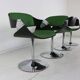 Quatre chaises de salle à manger design belge de l’ère spatiale par Rudi Verelst pour Novalux