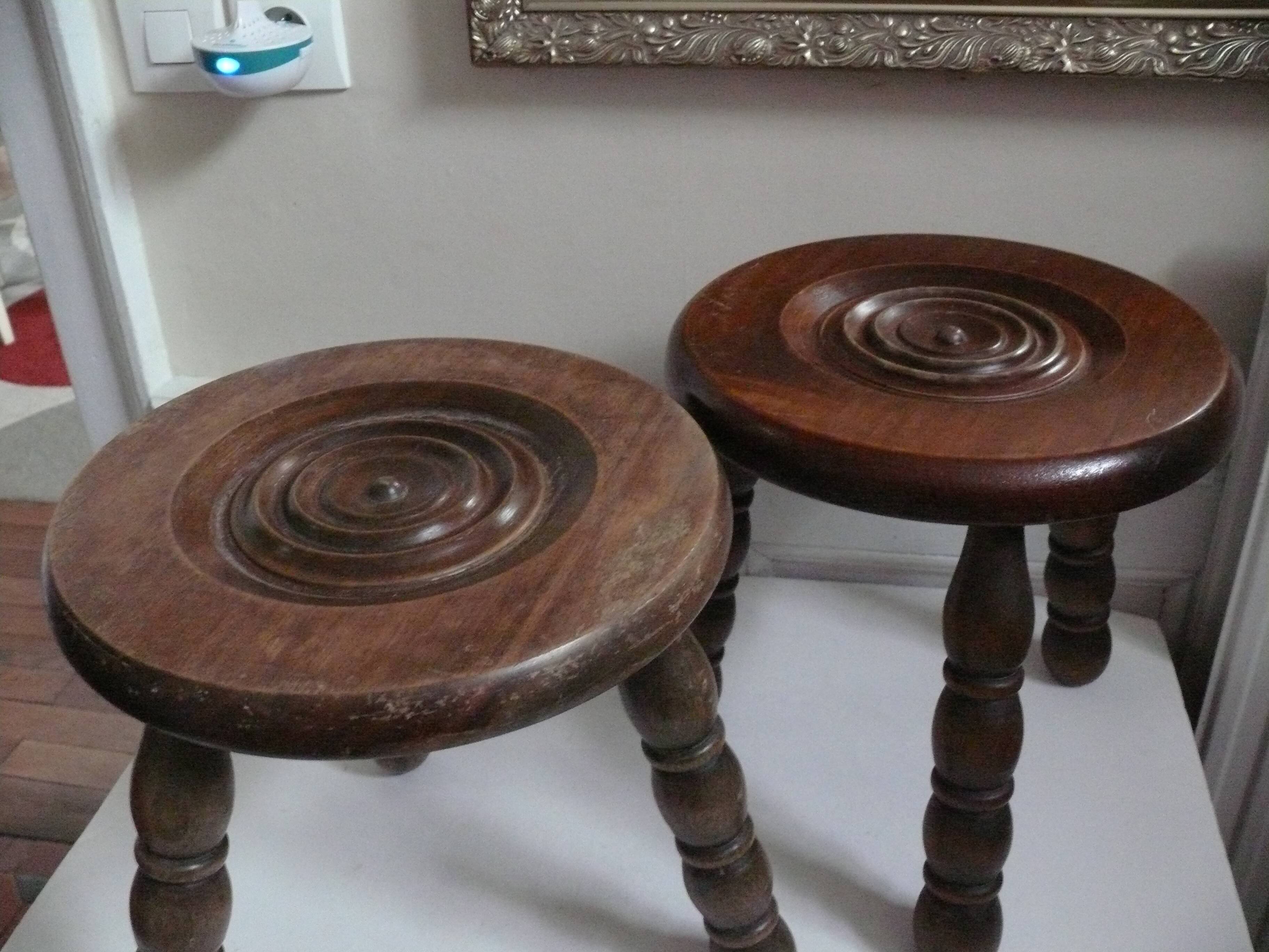Two milking stools in the charles dudouyt style