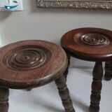 Two milking stools in the charles dudouyt style