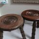 Two milking stools in the Charles Dudouyt style.
