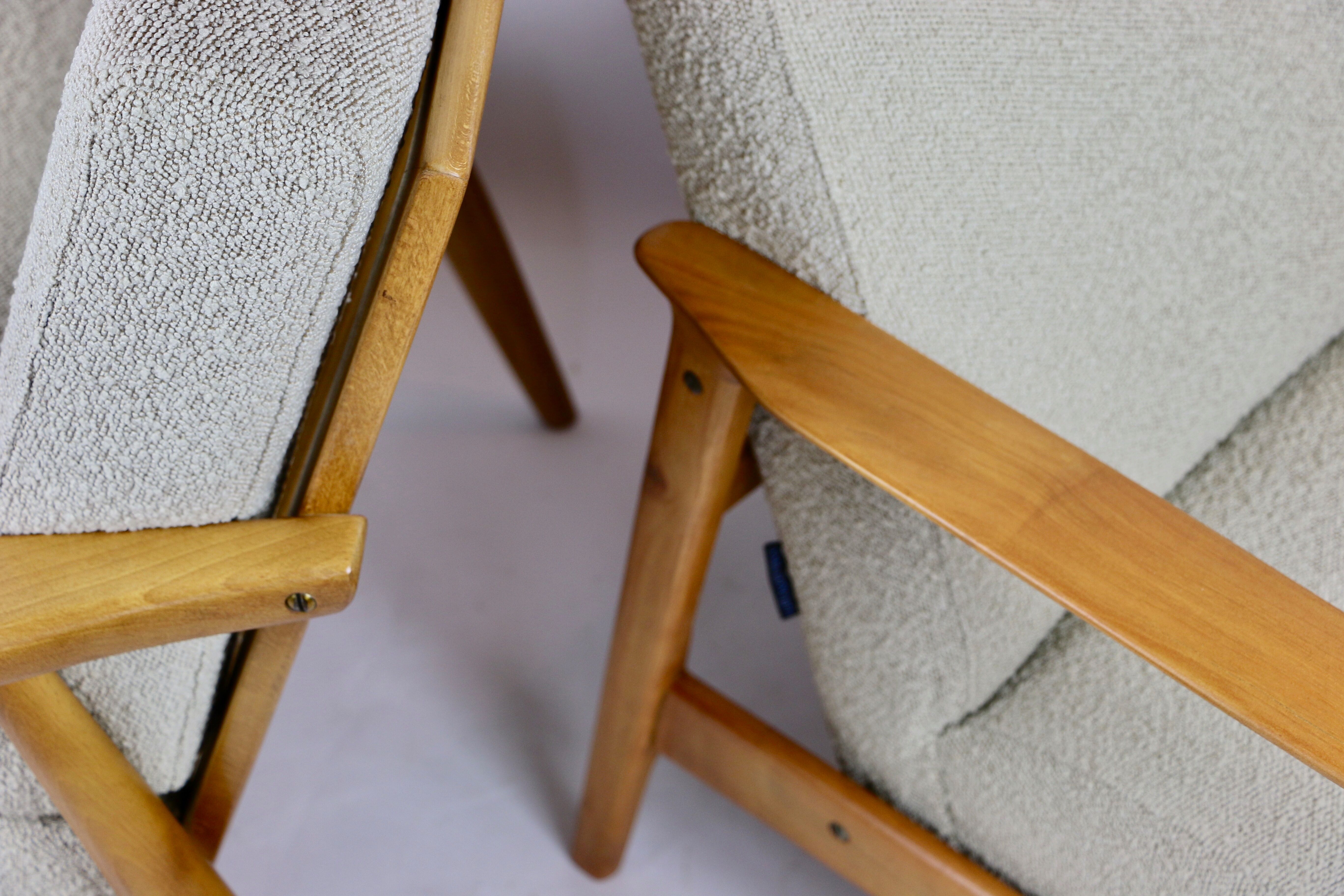 Fauteuil danoise beige en Boucle années 1970