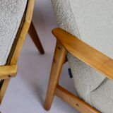 Fauteuil danoise beige en Boucle années 1970