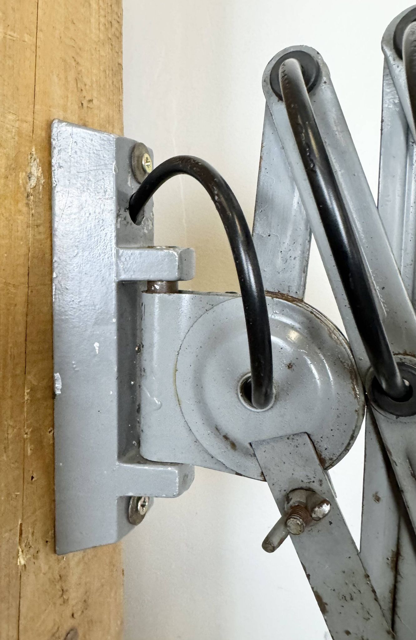 Grey Industrial Scissor Wall Lamp from Elektroinstala, 1960s