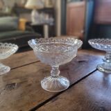 Trio of antique openwork pressed glass bowls – France, 1920–1940