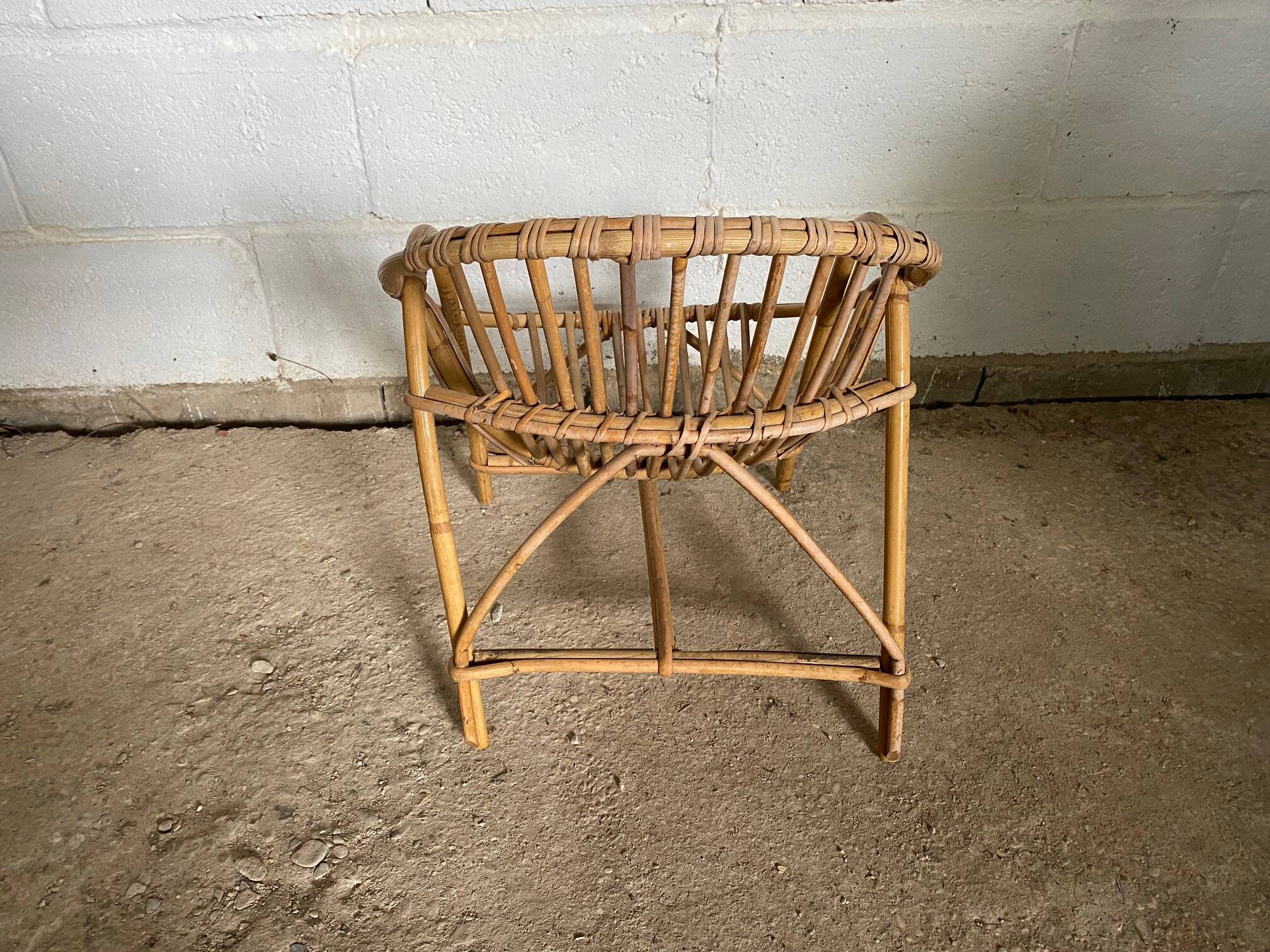 Vintage rattan children's armchair 1960s