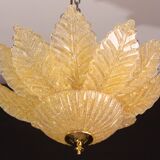 Plafonnier ou plafonnier en verre de Murano doré/orange, Rome, années 1970