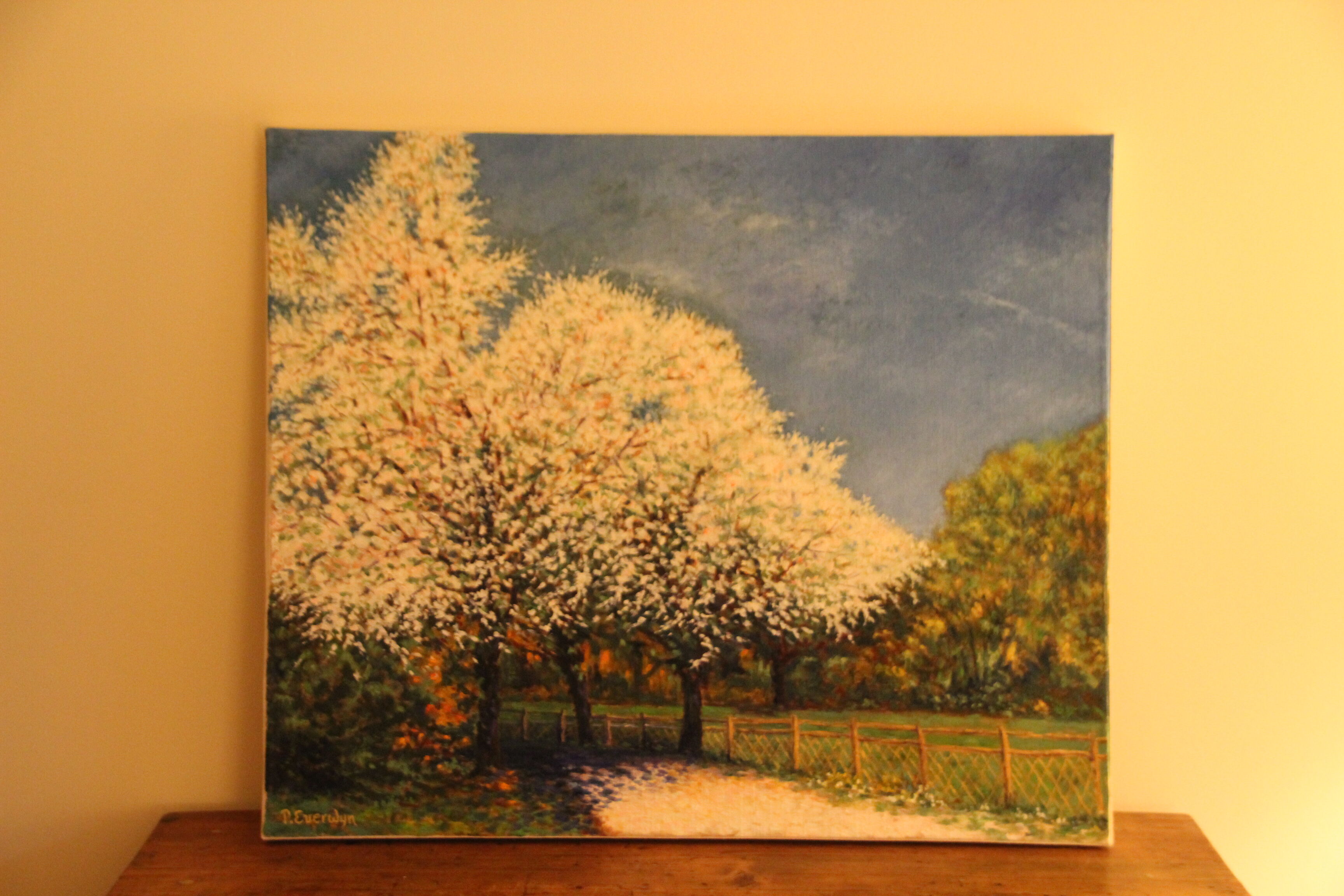 Huile sur toile impressionniste, Tableau sakura japonais