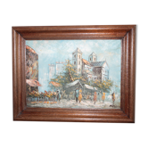 Tableau peinture a l' huile sur toile signé