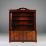 Exquisite Empire Style library cabinet with glass doors, Belgium, 1950s