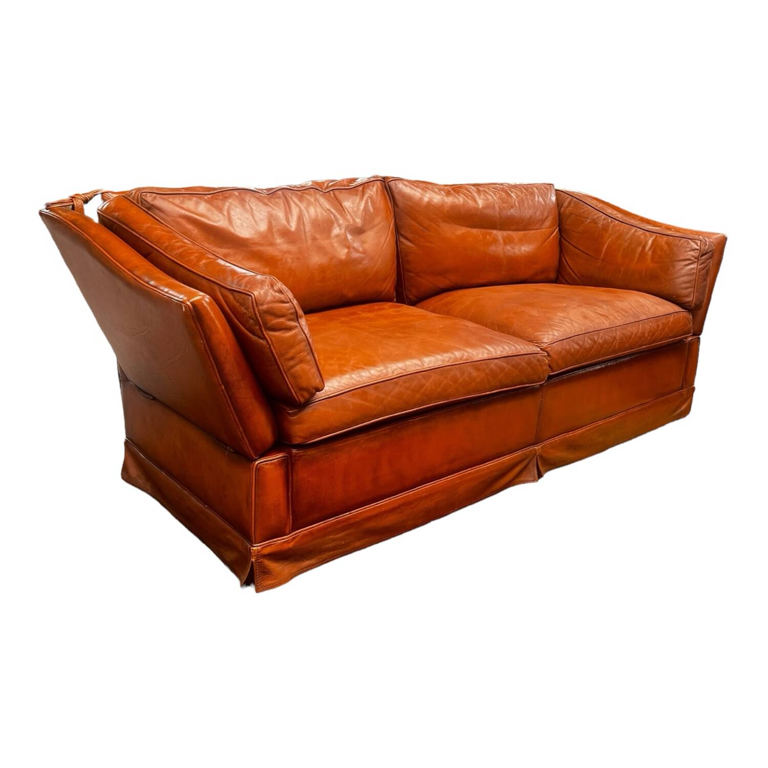 Canapé confortable en cuir véritable avec pieds de support