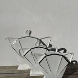 Art Deco teapot, 1930s, white and silver porcelain