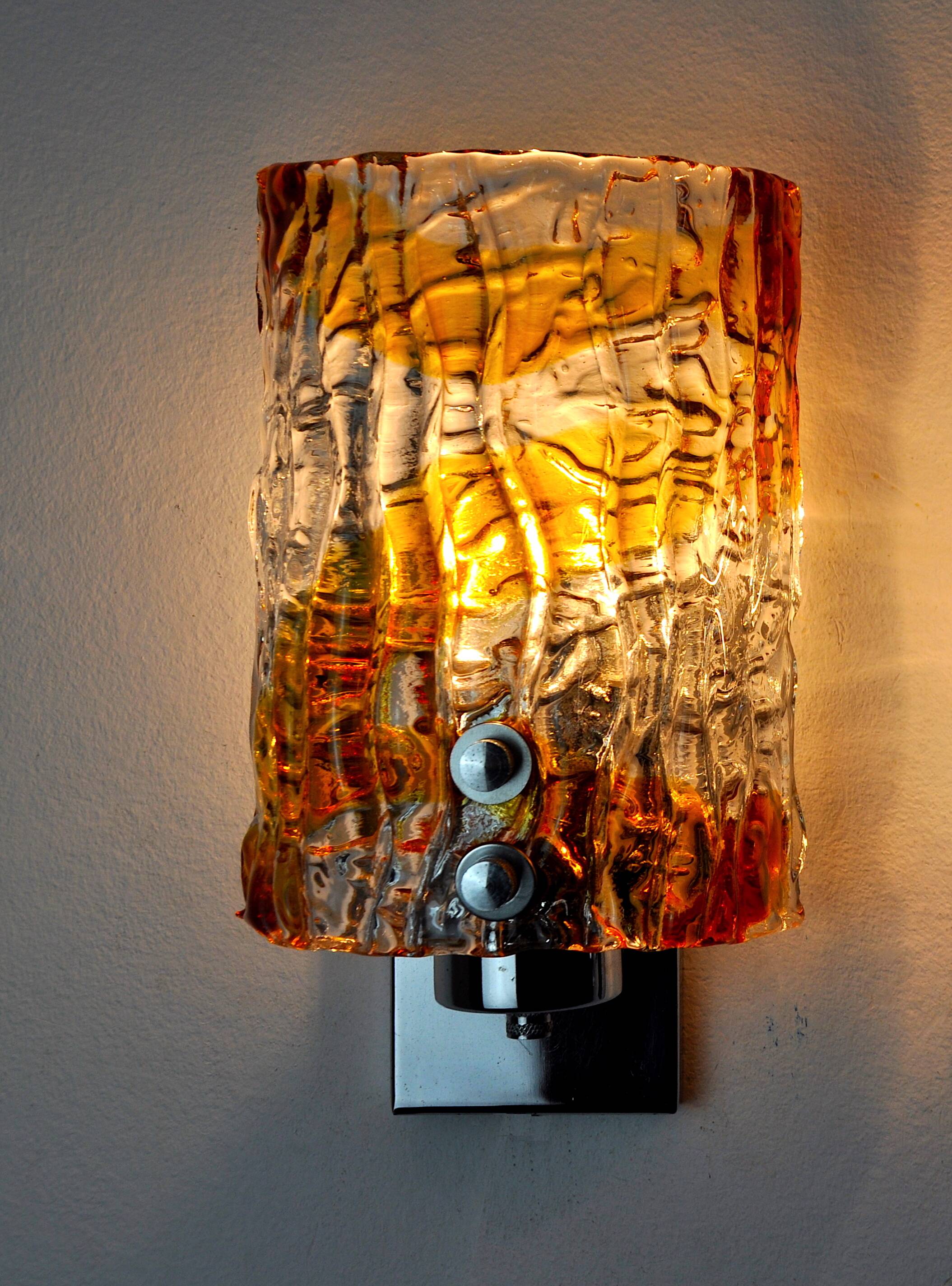 Wall lamp Murano Mazzega, Bicolore, Italy, 1970