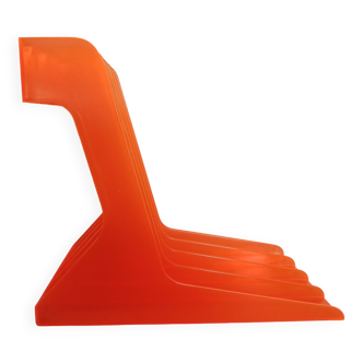 Orange vinyl record rack