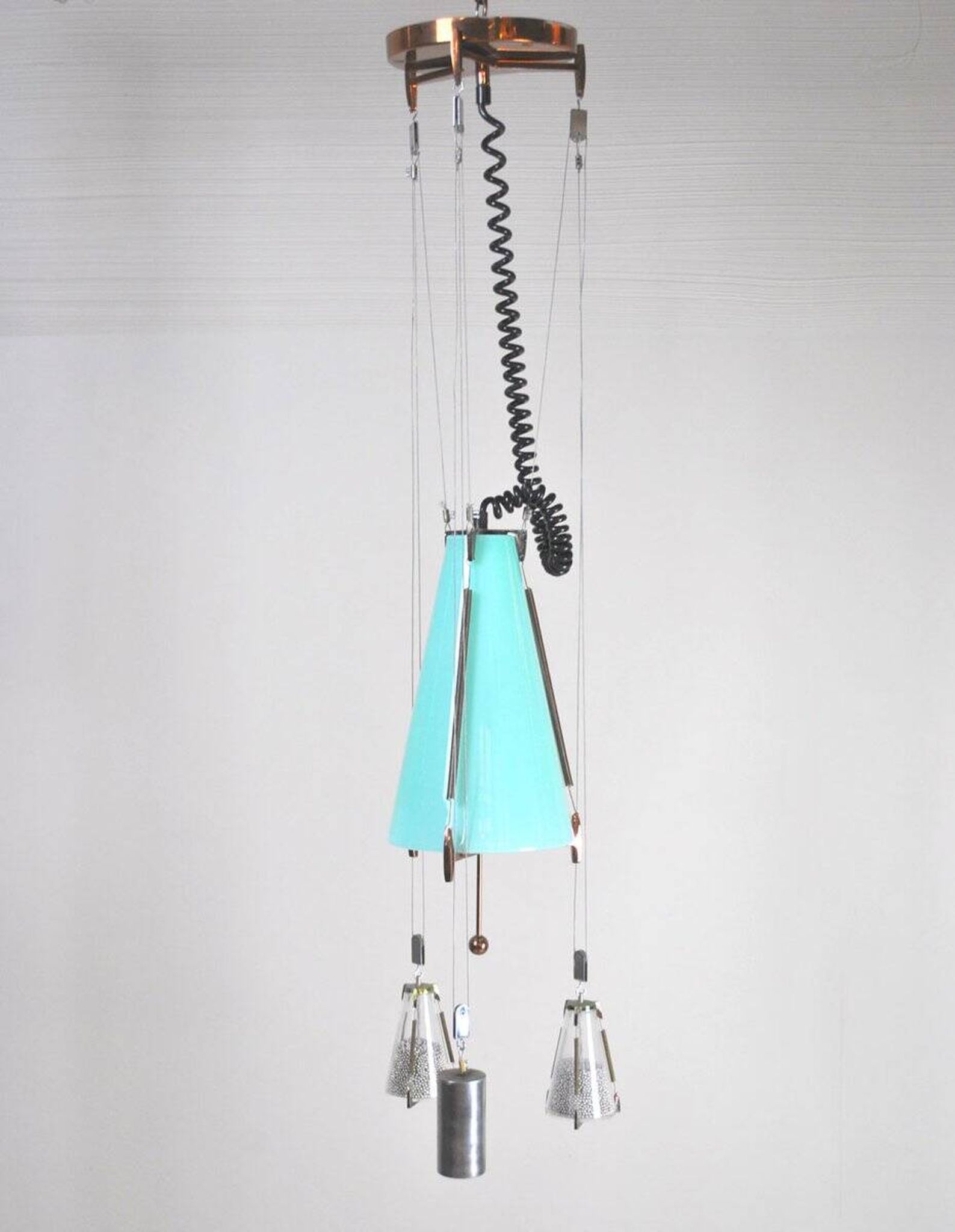 Ceiling lamp in glass, United States, 1950s