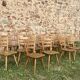 Series of 20 Scandinavian chairs or vintage wooden bistro