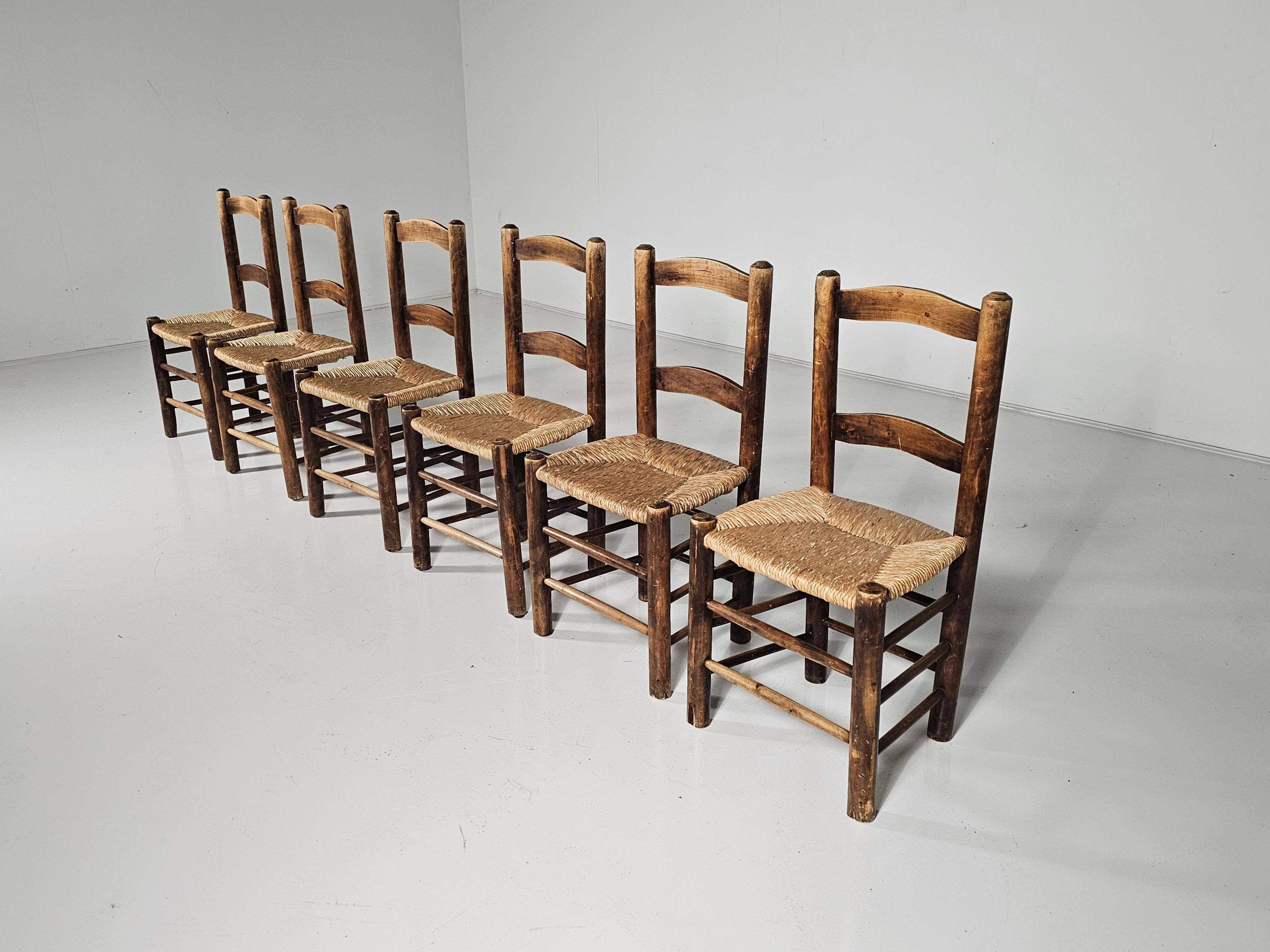 Farmhouse dining chairs, Spain 1970s