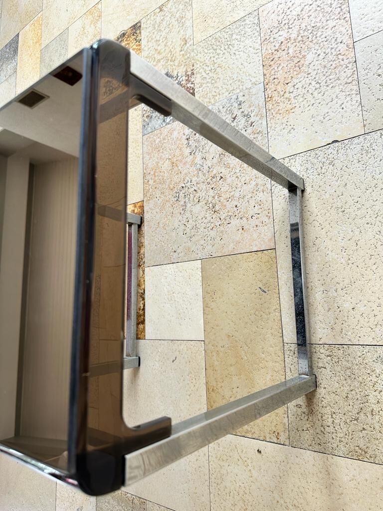 Small chrome-plated metal service