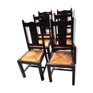lot de 6 chaises en paille