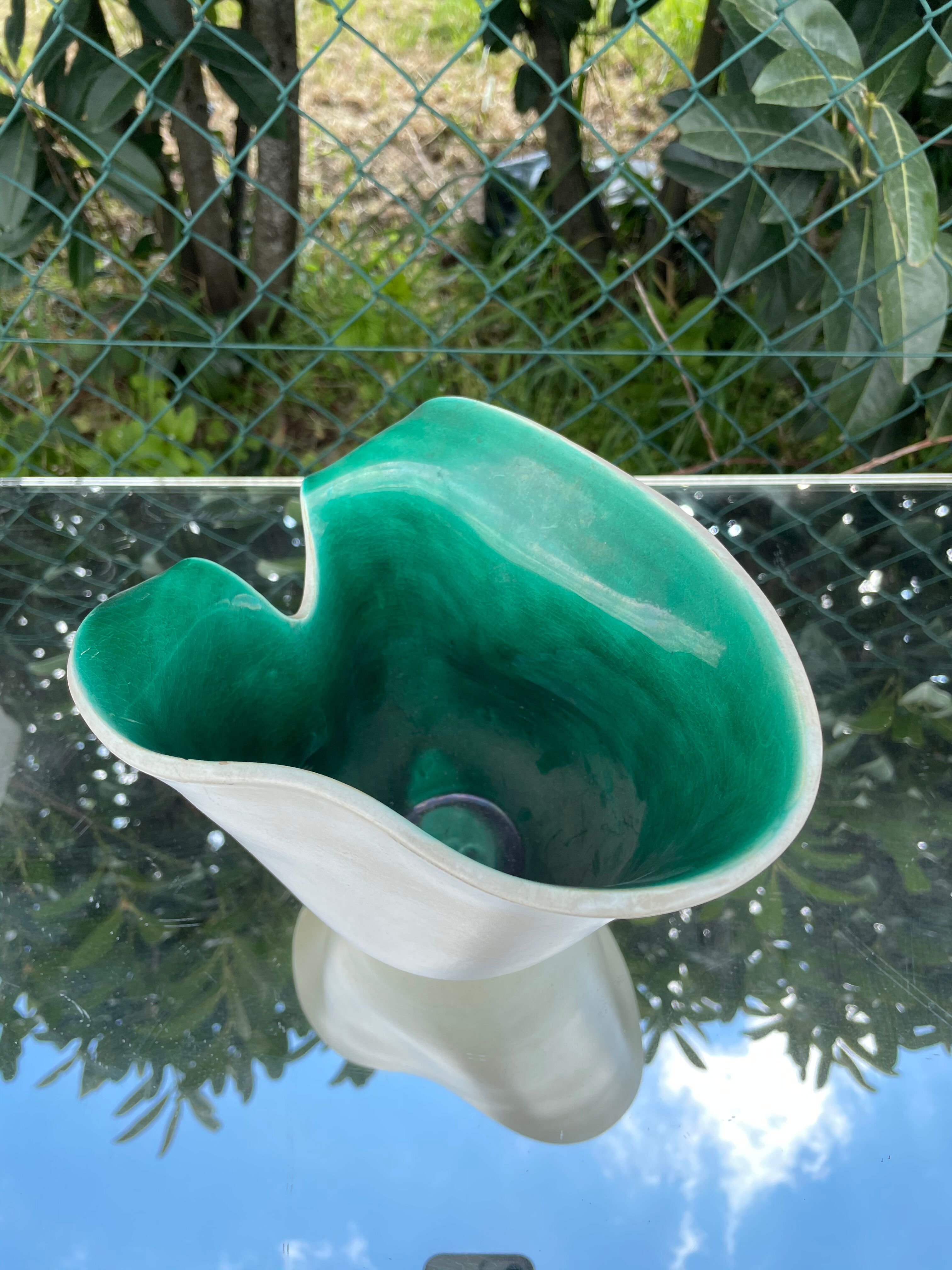 Elchinger white and green vase