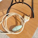 Old illuminated globe world map made of glass and paper.