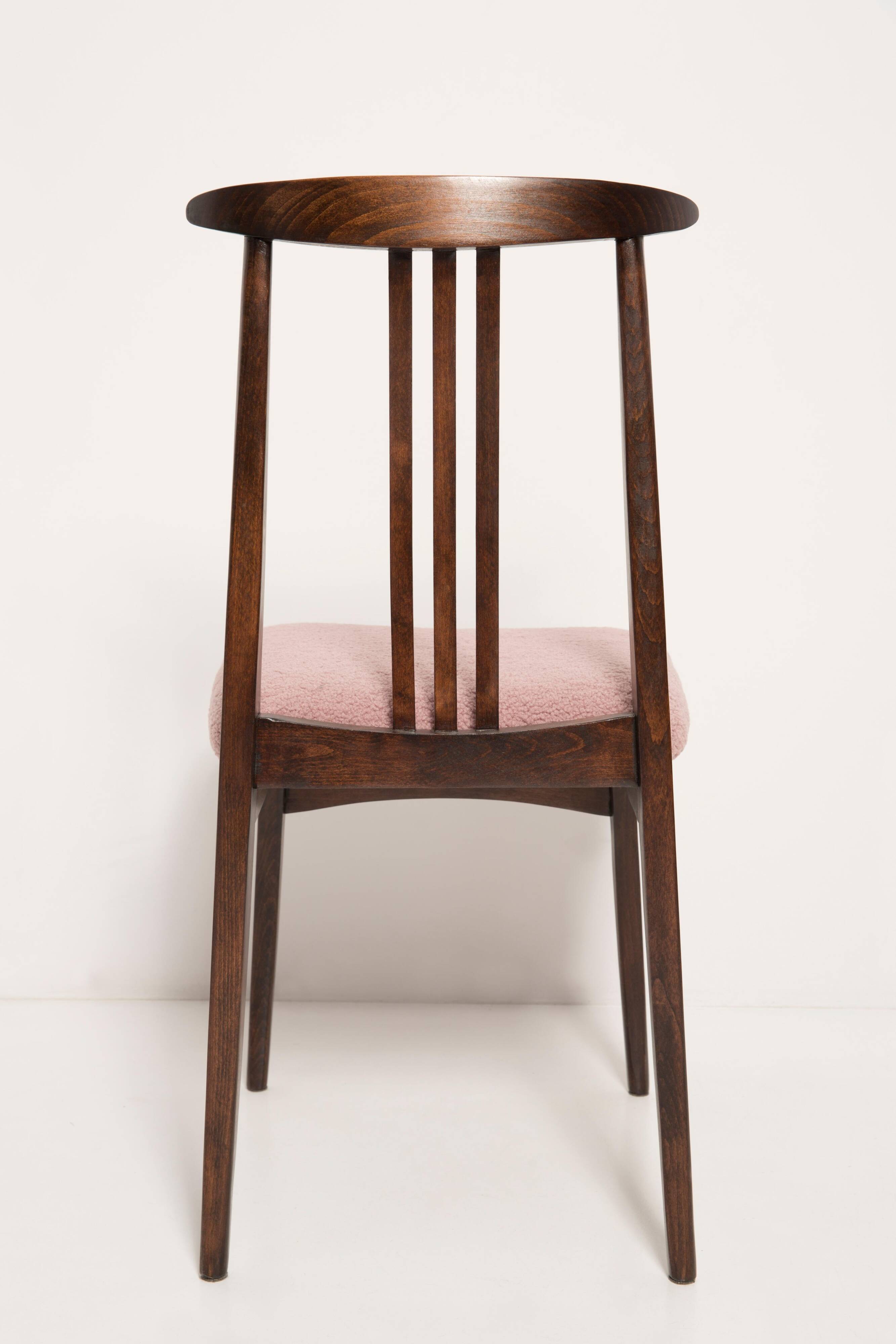 Blush Pink Bouclé Chair, Mid-Century Modern, designed by Mr. Zielinski, Europe, 1960s