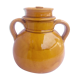 Pot en grès ocre jaune moutarde signé