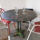Round garden table cast iron and metal