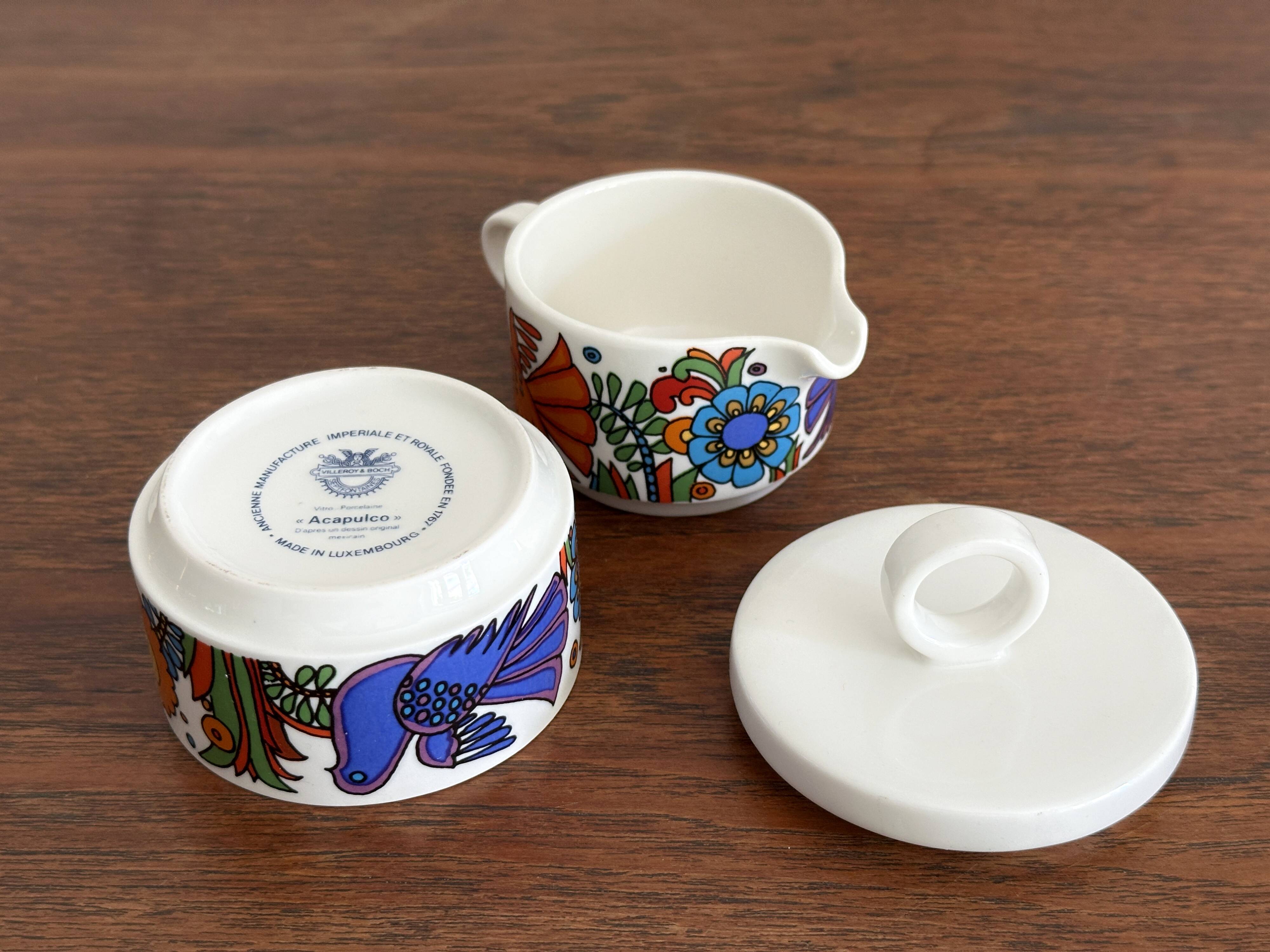Sucrier et crémier Villeroy & Boch modèle Acapulco - Etat neuf