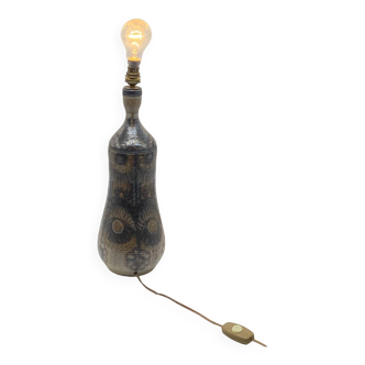 Pied de lampe céramique/ grès , vintage J Cl Courjault, grès