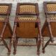 3 antique style chairs with velvet seats and backrests