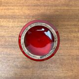 Red pottery vase Rimini Italian from the mid-century by Aldo Londi for Bitossi, 1960s.